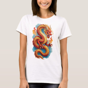 Chinese Red Dragon Fiery Illustration-67561 T-Shirt