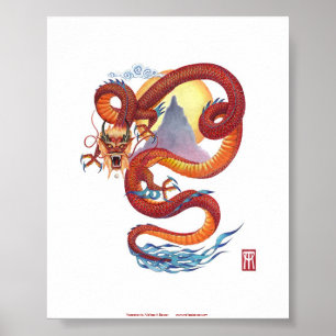 Chinese Red Dragon print