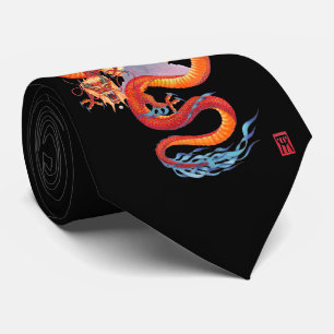 Chinese Red Dragon Tie