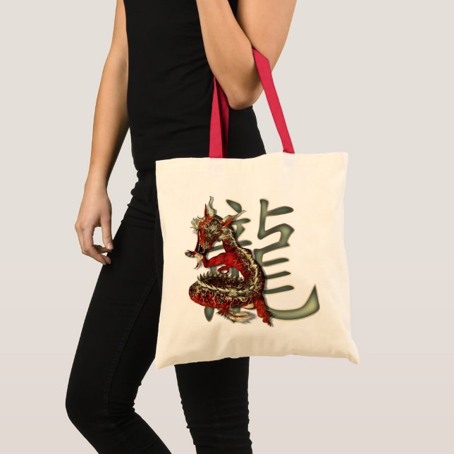 Chinese Red Dragon Tote Bags (Front (Product))