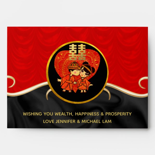Chinese Red Lucky Money Wedding Gift Envelopes (Front)