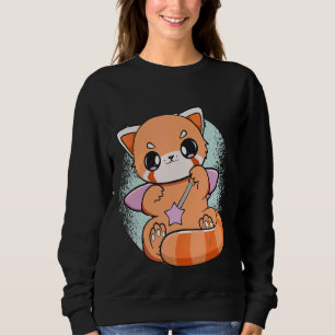 Chinese Red Panda With Toy Magic Wand Cute Chibi Sweatshirt