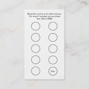 Chinese Restaurant Business Card Loyalty Card