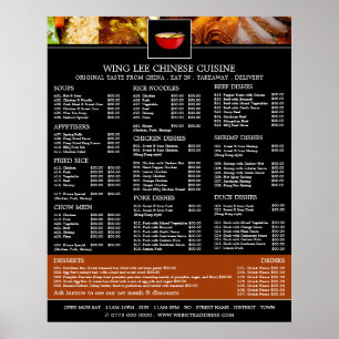 Chinese Restaurant Menu Poster