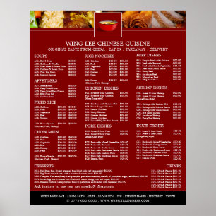 Chinese Restaurant Menu Poster