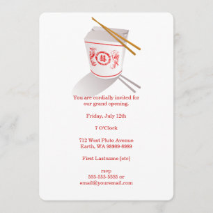 Chinese Restaurant Takeout Box Invitation