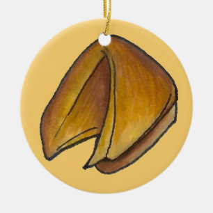 Chinese Restaurant Takeout Food Fortune Cookie Ceramic Ornament