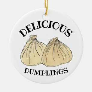 Chinese Restaurant Takeout Food Shumai Dumplings Ceramic Ornament