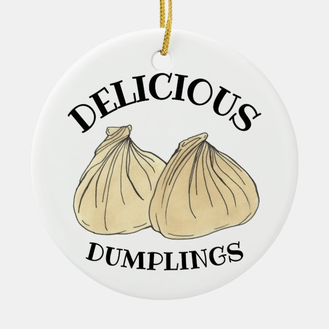 Chinese Restaurant Takeout Food Shumai Dumplings Ceramic Ornament (Front)