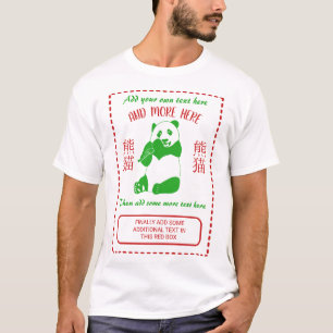Chinese Restaurant Takeout Menu Custom Text T-Shirt