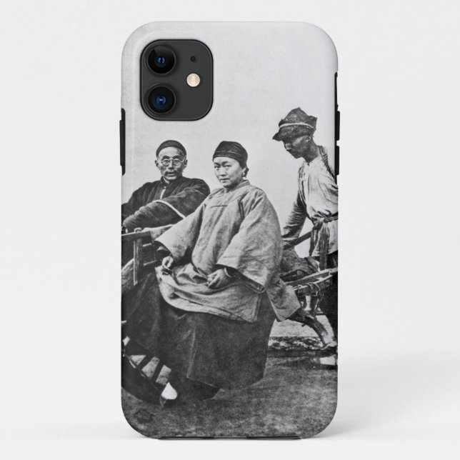 Chinese rickshaw, c.1870 (b/w photo) Case-Mate iPhone case (Back)