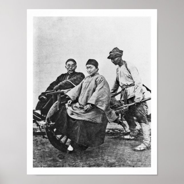Chinese rickshaw, c.1870 (b/w photo) poster (Front)