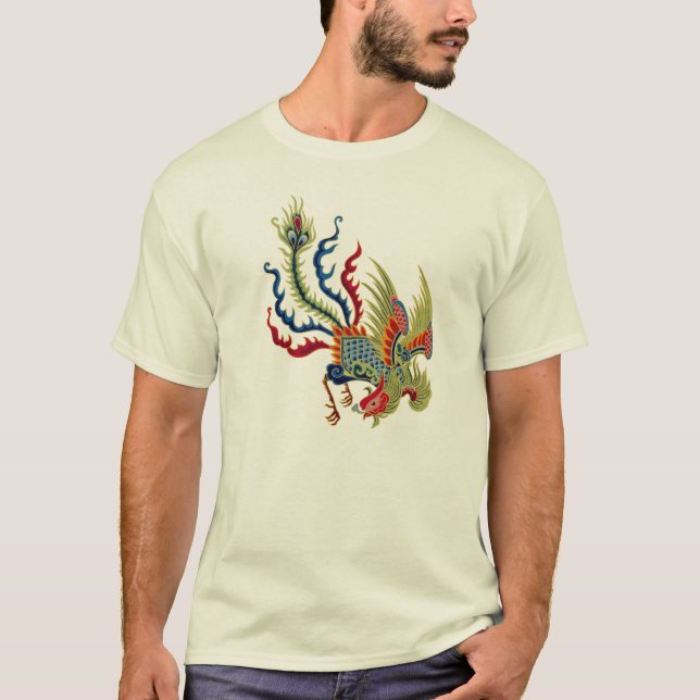 Chinese Rooster Art Design T-Shirt (Front)