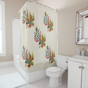 Chinese Rooster Art Shower Curtain