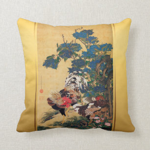 Chinese Rooster New Year 2017 Japanese Art Pillow1 Cushion