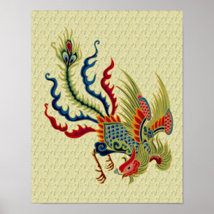 Chinese Rooster Reproduction Art Poster
