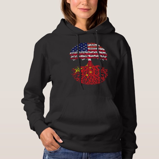 Chinese Roots American China Flag Immigrant Citize Hoodie (Front)