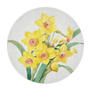 Chinese Sacred Lily, Pierre-Joseph Redouté, Cutting Board