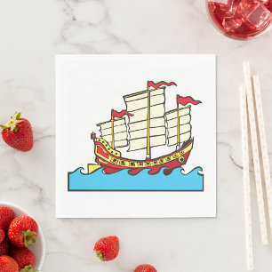 Chinese Sailing Ship Paper Napkins