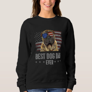 Chinese Shar Pei Best Dog Dad Ever Retro Usa Ameri Sweatshirt