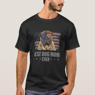 Chinese Shar-Pei Best Dog Mum Ever Retro USA Ameri T-Shirt