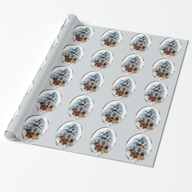 Chinese Shar-Pei Christmas Wrapping Paper (Unrolled)
