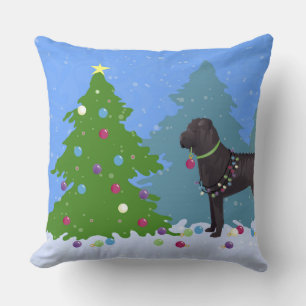 Chinese Shar-Pei Decorating Christmas Tree -forest Cushion