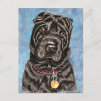 Chinese Shar-Pei Dog Art - Tia Postcard