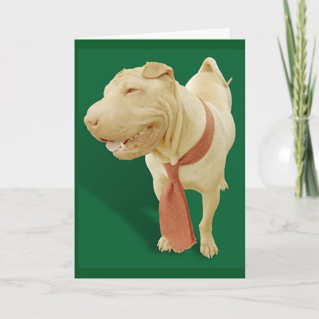 CHINESE SHAR PEI DOG BIRTHDAY CARD FOR HER OR HIM (Front)