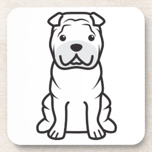 Chinese Shar-Pei Dog Cartoon Coaster