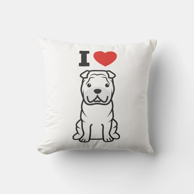Chinese Shar-Pei Dog Cartoon Cushion (Front)