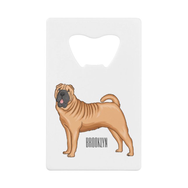 Chinese Shar-Pei dog cartoon illustration  (Front)