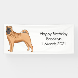 Chinese Shar-Pei dog cartoon illustration Banner