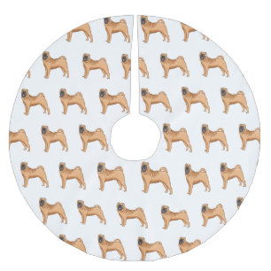 Chinese Shar-Pei dog cartoon illustration Brushed Polyester Tree Skirt