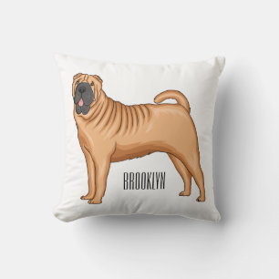 Chinese Shar-Pei dog cartoon illustration Cushion