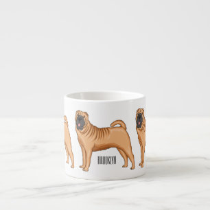 Chinese Shar-Pei dog cartoon illustration Espresso Cup