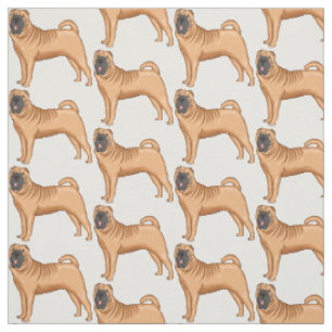 Chinese Shar-Pei dog cartoon illustration Fabric