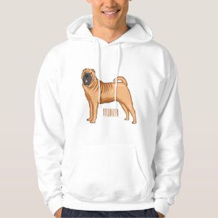 Chinese Shar-Pei dog cartoon illustration Hoodie