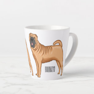 Chinese Shar-Pei dog cartoon illustration Latte Mug