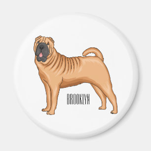 Chinese Shar-Pei dog cartoon illustration Magnet