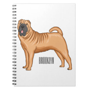 Chinese Shar-Pei dog cartoon illustration Notebook