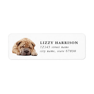 Chinese Shar Pei Dog Return Address Labels
