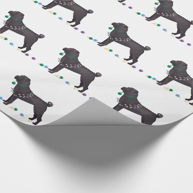 Chinese Shar Pei Feliz Naughty Dog Christmas Desgn Wrapping Paper (Corner)