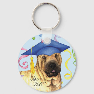 Chinese Shar-Pei Graduate Key Ring