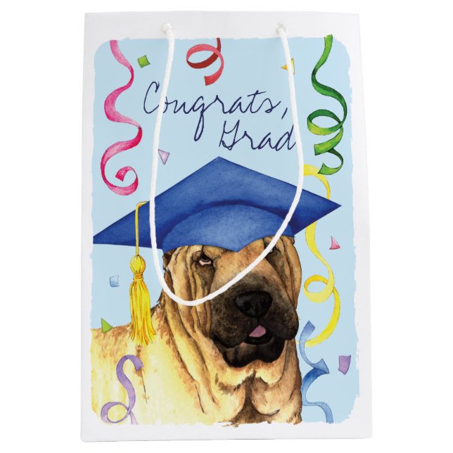 Chinese Shar-Pei Graduate Medium Gift Bag (Front)