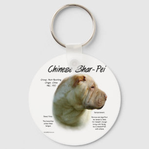 Chinese Shar Pei History Design Key Ring