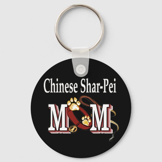 Chinese Shar-pei Mom Gifts Key Ring (Front)
