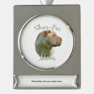 Chinese Shar-Pei Mum 2 Silver Plated Banner Ornament