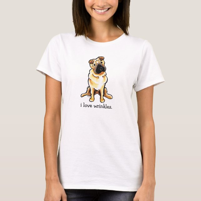 Chinese Shar Pei Off-Leash Art™ Love Wrinkles T-Shirt (Front)