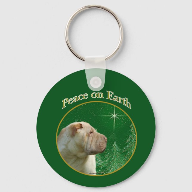 Chinese Shar-Pei Peace Key Ring (Front)